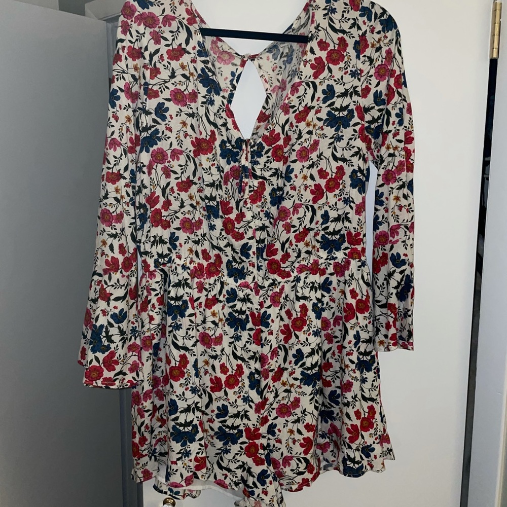 XL Floral American Eagle romper